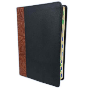 Biblia De Estudio Arcoiris Simil Piel Tostado-Negro, Con Index