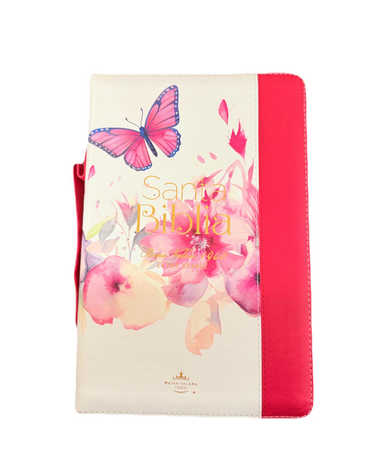 Biblia Para Mujer Letra Grande 12 Puntos Con Cierre e Index Pretty Rosa RV1960