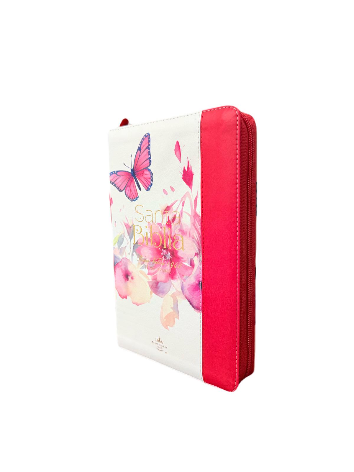 Biblia Para Mujer Letra Grande 12 Puntos Con Cierre e Index Pretty Rosa RV1960 - Imagen 2