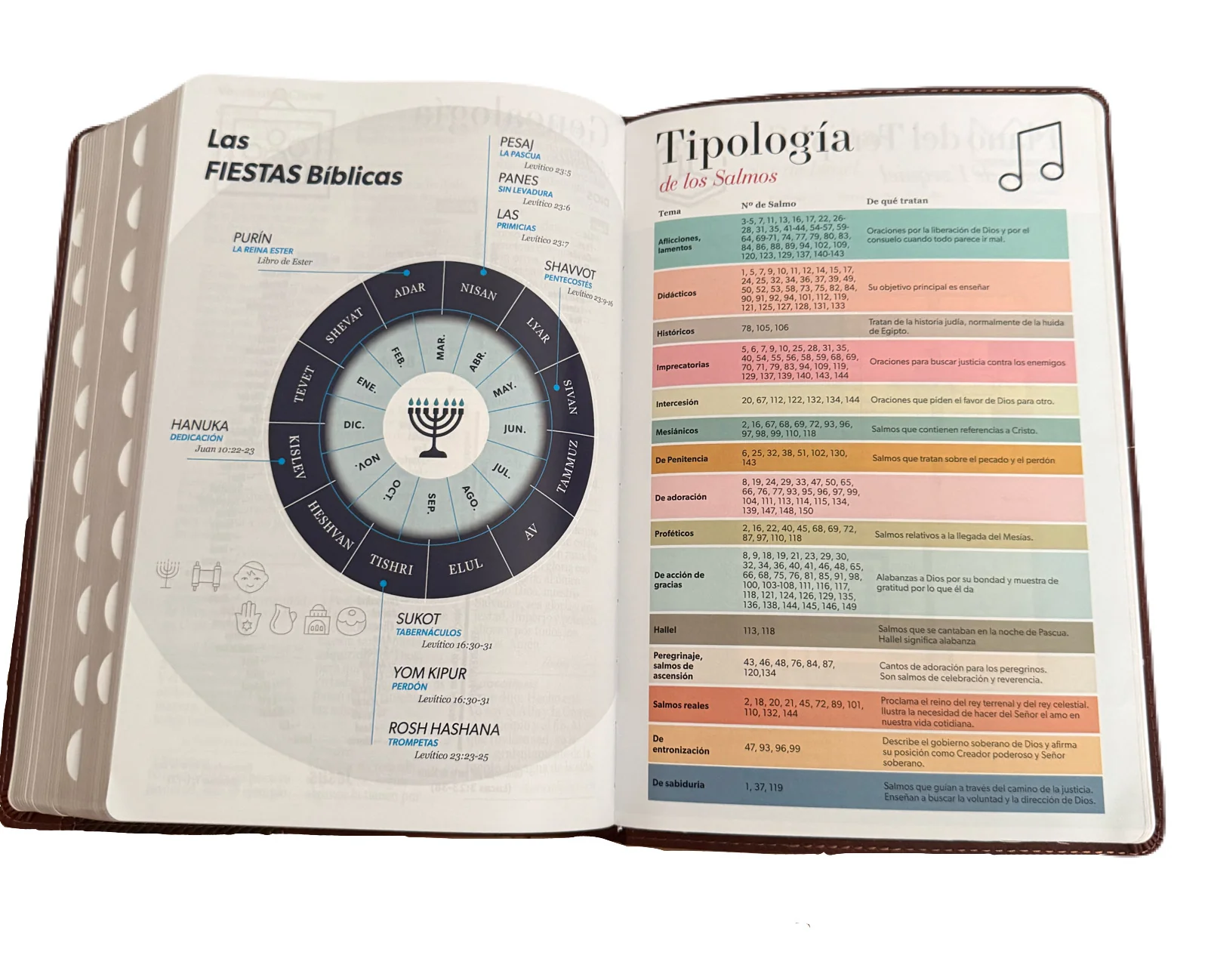 Biblia Letra Super Gigante Con Index 19pt Piel Imit Cafe RV1960 - Imagen 4