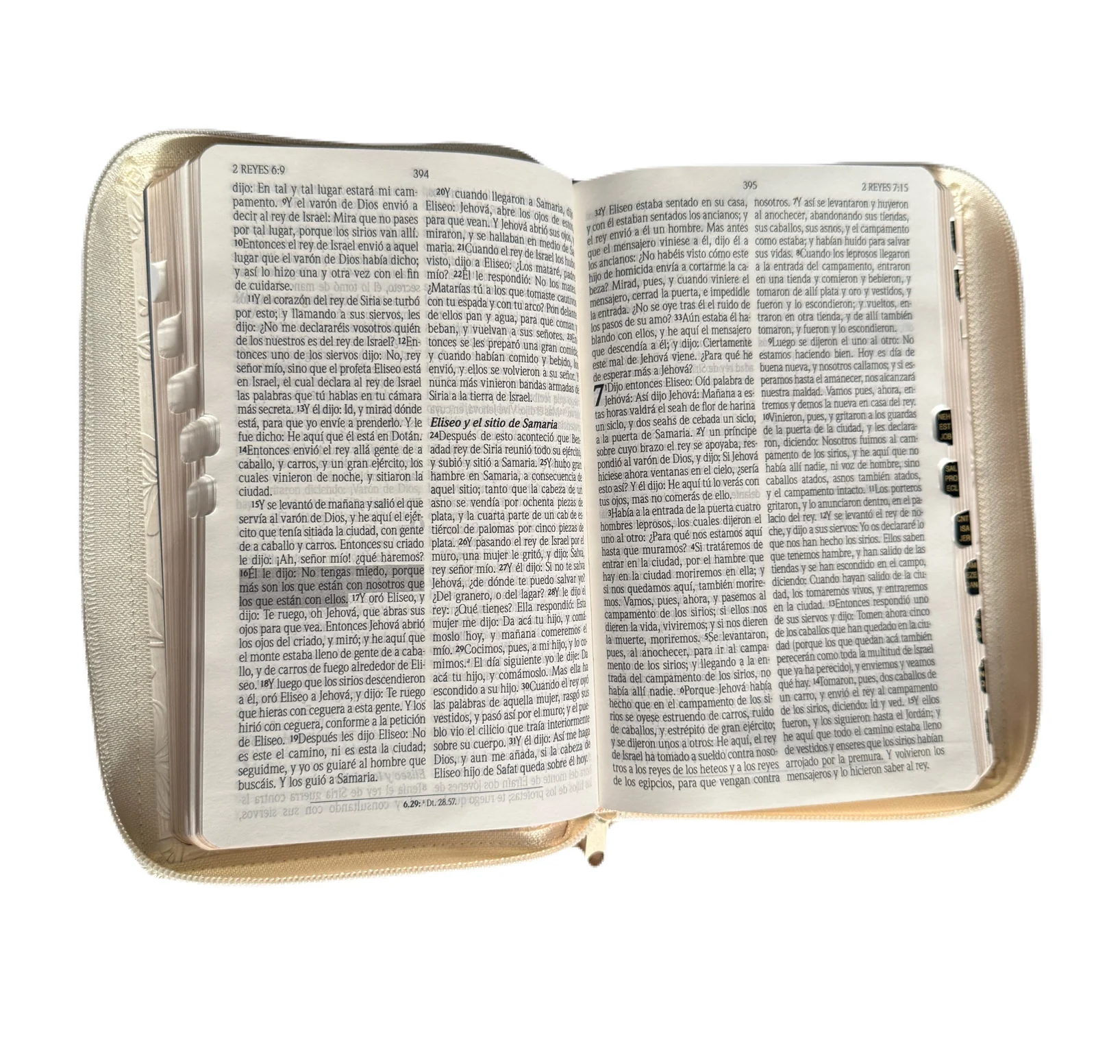 Biblia De Promesas Tamano Manual Letra Grande Blanco Con Indice/Cierre - Imagen 3