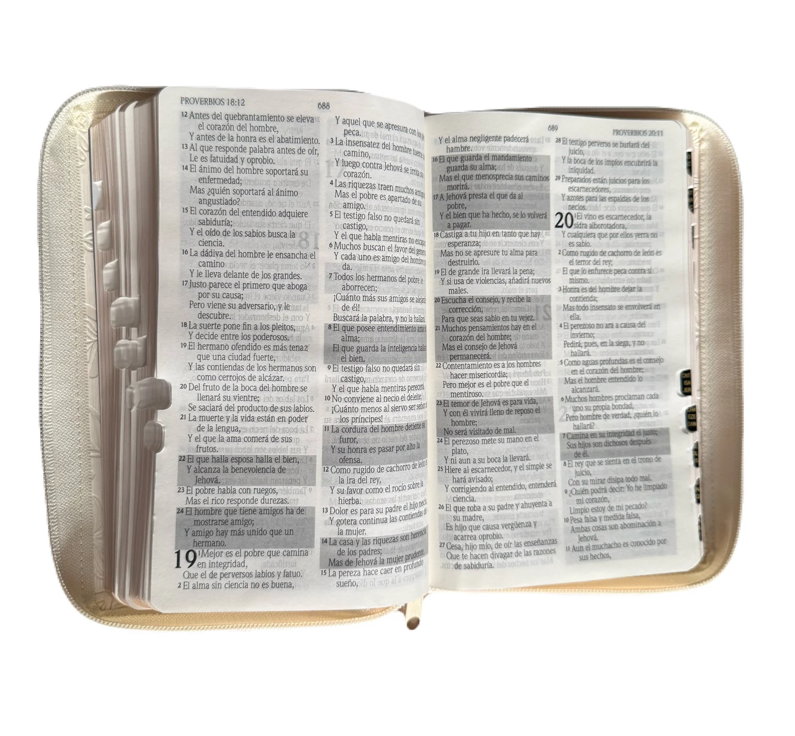 Biblia De Promesas Tamano Manual Letra Grande Blanco Con Indice/Cierre - Imagen 4